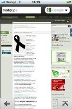 Opera Mini dla iPhone - strona Mateusza Kamińskiego