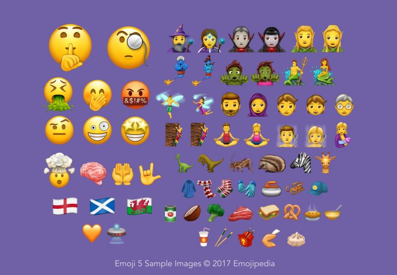 Emoji 5 Sample Images (new in Unicode 10)