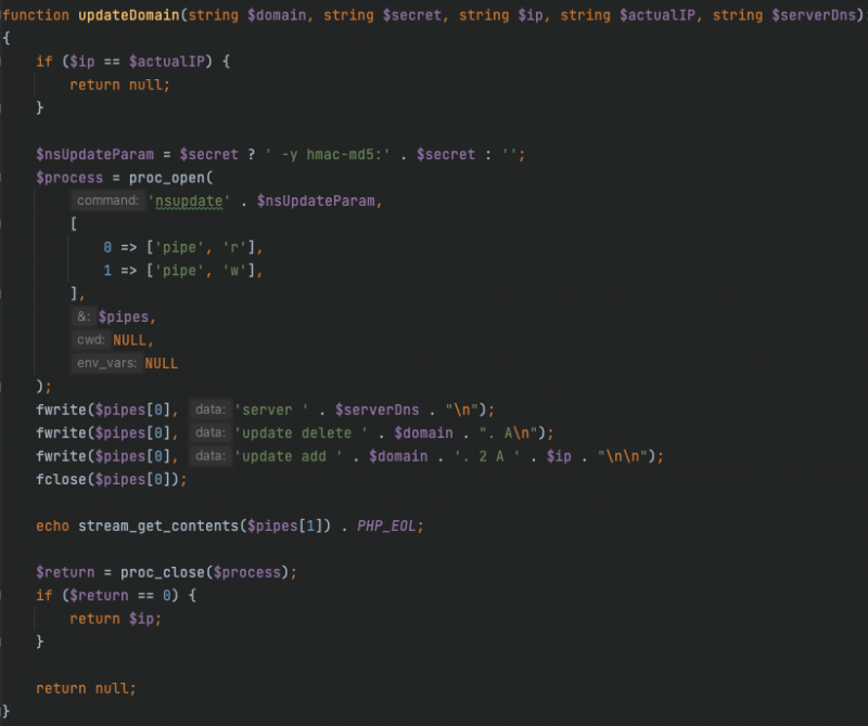 DDNS - przykład aktualizacji w PHP